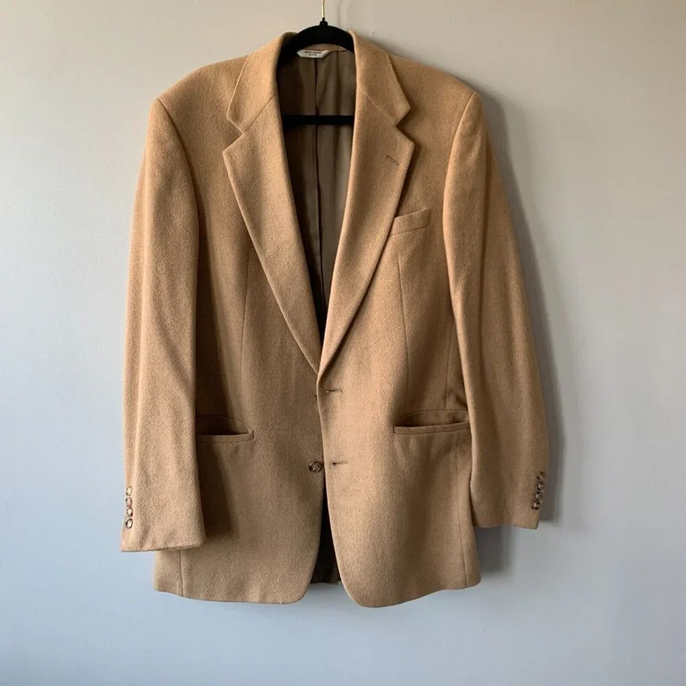 Turnbury Sport Coat Mens‎ Size 42R 100% Camel Hair Khaki Beige Blazer Jacket